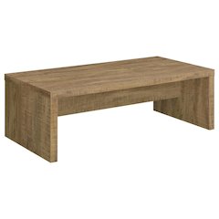 Modern Rectangular Wood Coffee Table in Mango Finish for Living Room