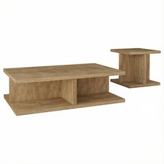 Mango 2-Piece Coffee and End Table Set with Rectangular Contemporary Design
