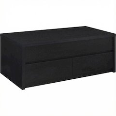 Lift Top Coffee Table Black with Dual Drawers Rectangular Contemporary Design