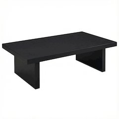Rectangular Black Engineered Laminate Coffee Table with Contemporary Design