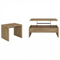 Rustic Mango 2-Piece Lift Top Coffee and End Table Set with Storage