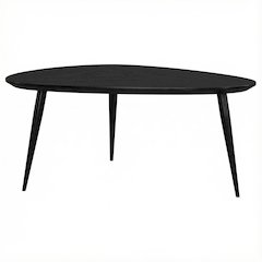 Black Triangular Solid Wood Coffee Table Mid-Century Modern Design