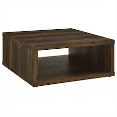 Dark Pine Square Engineered Wood Coffee Table, Farmhouse Design, Sturdy Build