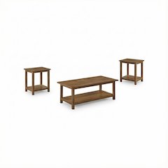 Distressed 3-Piece Living Room Table Set, Rectangular Coffee and End Tables