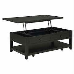 Distressed Java Mobile Lift Top Coffee Table Rectangular Coastal Style