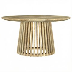 Round Mango Solid Wood Coffee Table with Durable Finish and Sturdy Construction
