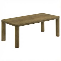 Brown Oak Rectangular Coffee Table Engineered Wood with Transitional Design
