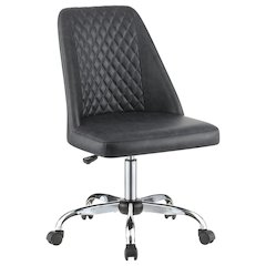 Gray Modern Home Office Desk Chair - Upholstered Armless Chair