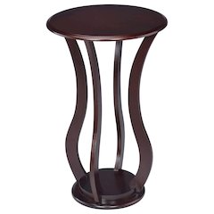 Brown Pedestal 18 Inch Side Table - End Table for Living Room Accent