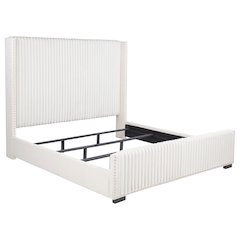 Natasha 65-inch Upholstered California King Bed Cream