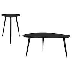 Odessa 2-piece Triangular Coffee and End Table Set Black