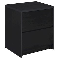 Westpark 2-drawer Nightstand LED Lights and USB Black