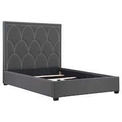 Bowfield Upholstered Queen Panel Bed Charcoal