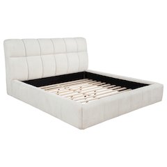Nollet 48-inch Upholstered Queen Panel Platform Bed Cream