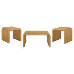 Juanita 3-piece Rattan Coffee and End Table Set Natural