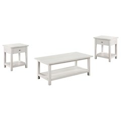 Payne 3-piece Coffee and 1-drawer End Table Set White