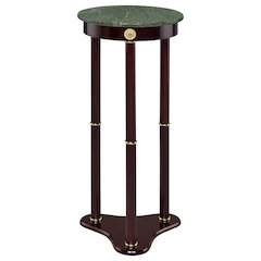 Edie Round Marble Top Accent Side Table Merlot