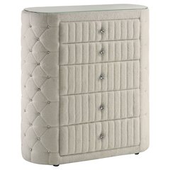 Sonya 5-drawer Upholstered Bedroom Chest of Drawers Ivory