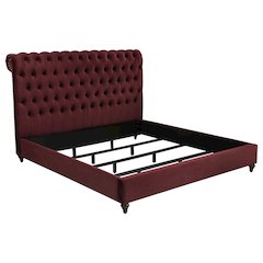 Devon 57-inch Upholstered California King Headboard Wine Red