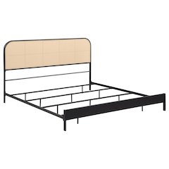 Amherst Radio Weave Rattan Metal Eastern King Bed Black