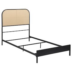 Amherst Radio Weave Rattan Metal Full Bed Black