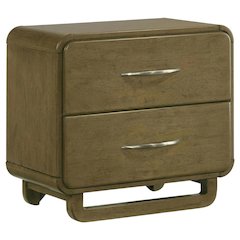 Nutmeg Bedroom Nightstand with 2 Drawers and Transitional Style
