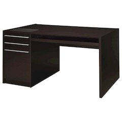 Contemporary Cappuccino Office Desk With 3 Drawers And Rectangular Shape