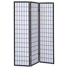 Carrie 3-Panel Room Divider Folding Shoji Screen Black