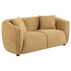 Aleisha Chenille Upholstered Loveseat Mustard Yellow
