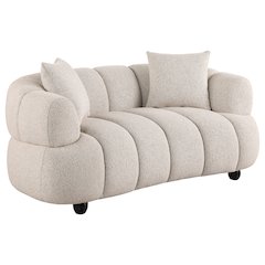 Whitney Contemporary Channel Tufted Boucle Upholstered Loveseat