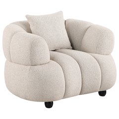 Whitney Contemporary Channel Tufted Boucle Upholstered Accent Chair