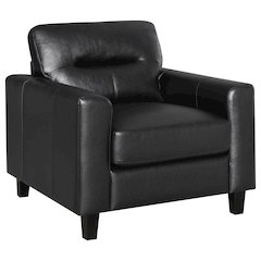 Scotland Faux Leather Upholstered Track Arm Chair Black