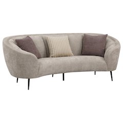 Ellorie Upholstered Channel Back Curved Sofa Beige