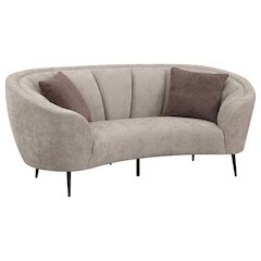 Ellorie Upholstered Channel Back Curved Loveseat Beige