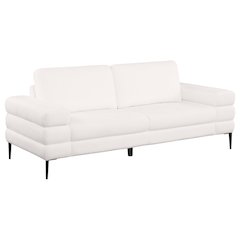 Jessel Chenille Upholstered Track Arm Sofa Ivory