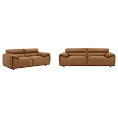 Buxton 2-piece Leather Upholstered Sofa Set Orange