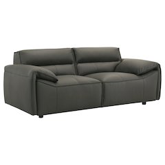 Buxton Top Grain Leather Upholstered Loveseat Graphite