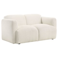 Dorset Fabric Upholstered Round Track Arm Loveseat White