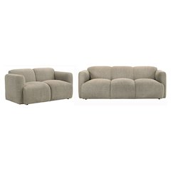 Dorset 2-piece Upholstered Round Track Arm Sofa Set Brown