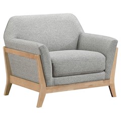 Vaughn Fabric Upholstered Flared Arm Accent Chair Grey