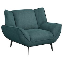 Acton Upholstered Flared Arm Accent Chair Teal Blue