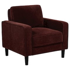 Ruth Fabric Upholstered Track Arm Accent Chair Rust Red
