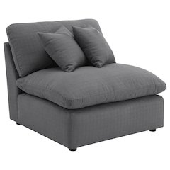 Hobson Upholstered Armless Chair Charcoal