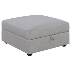Cambria Square Upholstered Storage Ottoman Grey