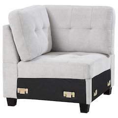 Georgina Upholstered Corner Chair Steel Beige