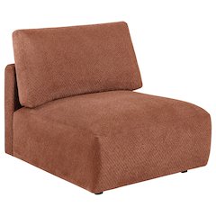 Elysia Chenille Upholstered Modular Armless Chair Coral