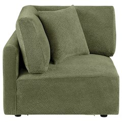 Elysia Chenille Upholstered Modular Corner Chair Green