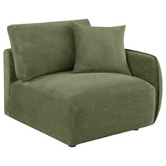 Elysia Chenille Upholstered Modular RAF Chair Green