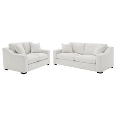 Ashlyn 2-piece Upholstered Track Arm Sofa Set Sand