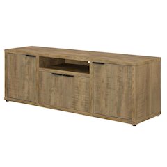 TV stand with Engineered Wood and Walnut Veneers, Farmhouse Style